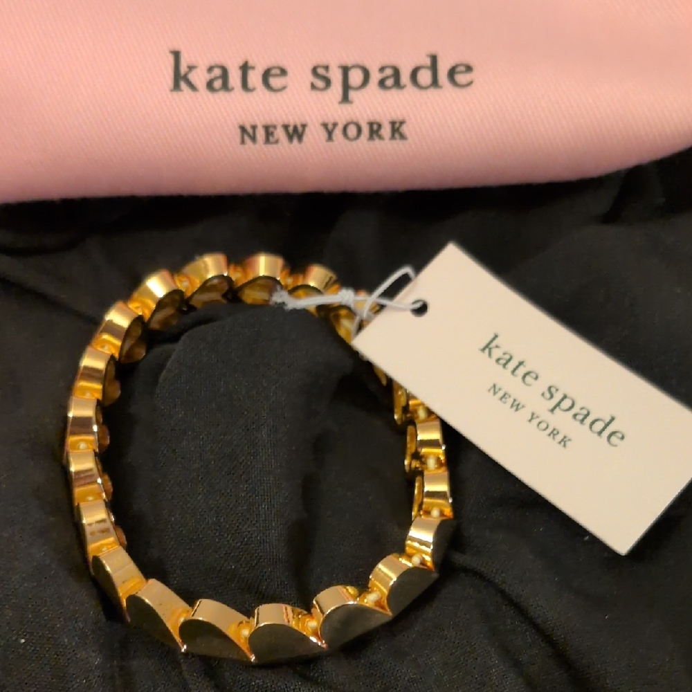 Kate Spade Gold Heart Bracelet With Dust Bag